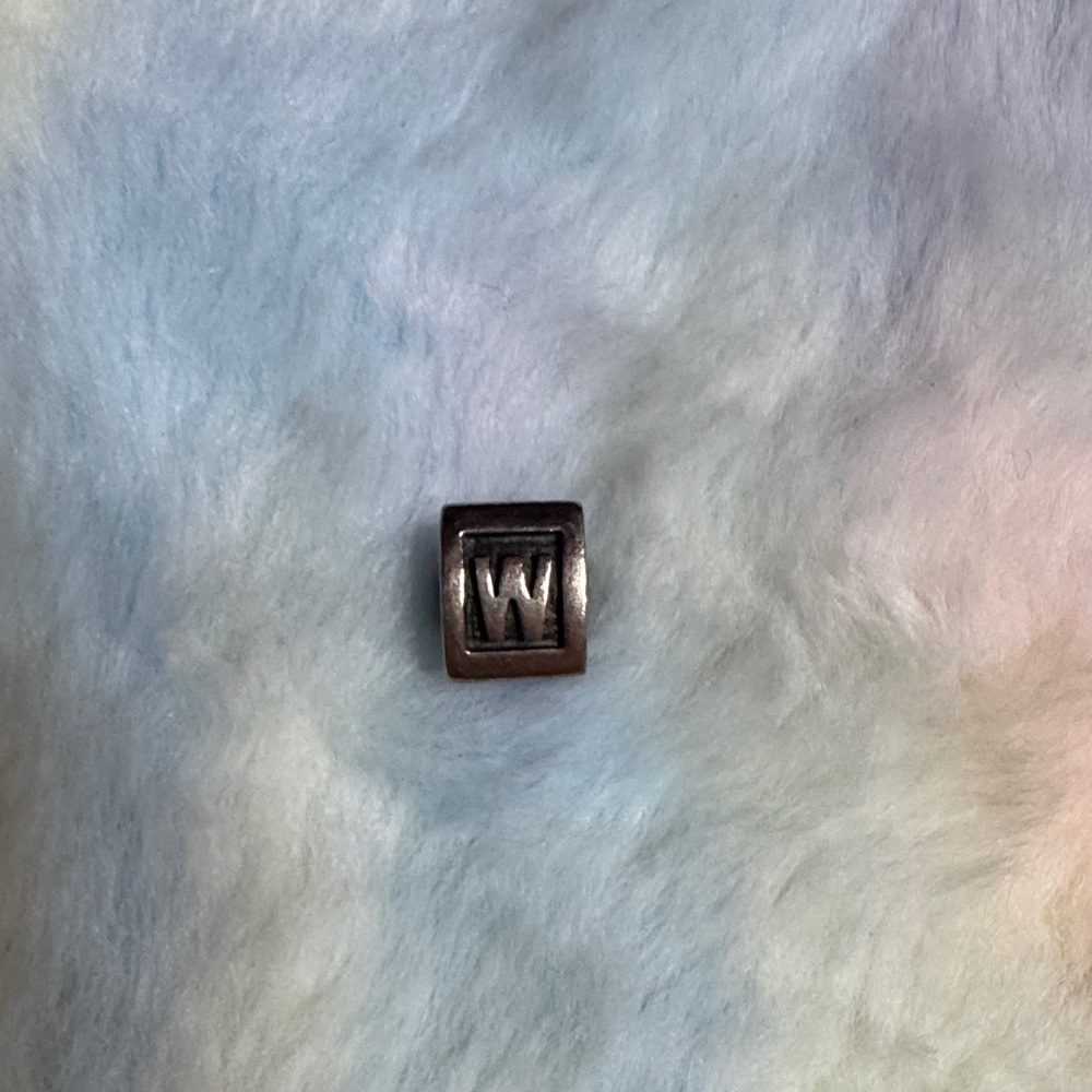 Pandora W initial sterling silver